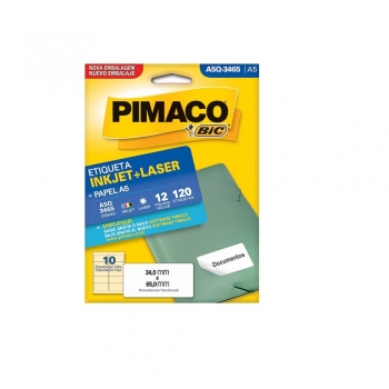 ETIQUETA A5 Q-3465 INKJET/LASER 12 FLS.(10) PIMACO